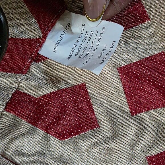 Red & Khaki Geometric Panel Set Of 4 35 X 88 - Picture 7 of 10